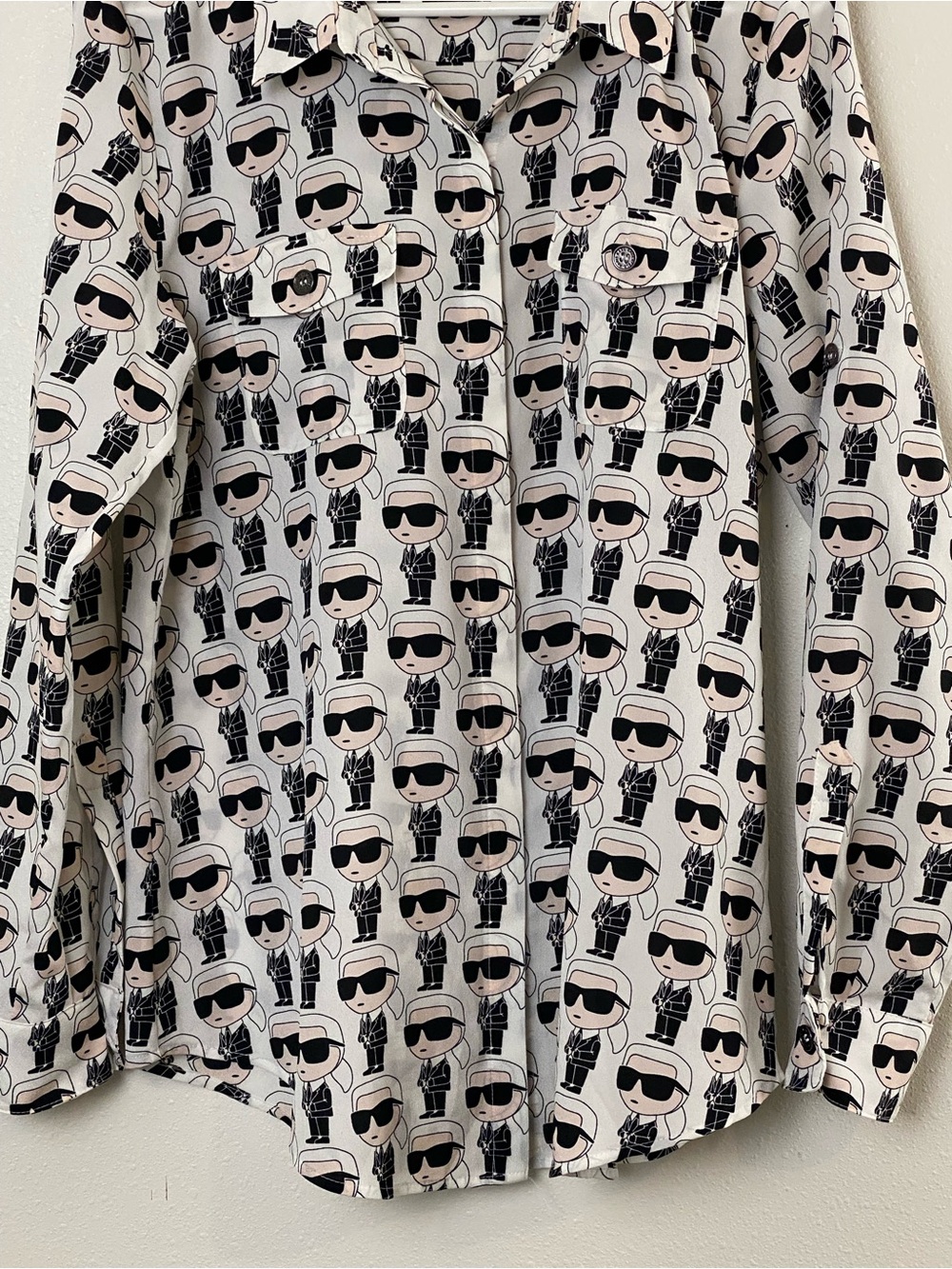 SOLD Karl Lagerfeld Paris All Over Print Blouse - Picture 4 of 15